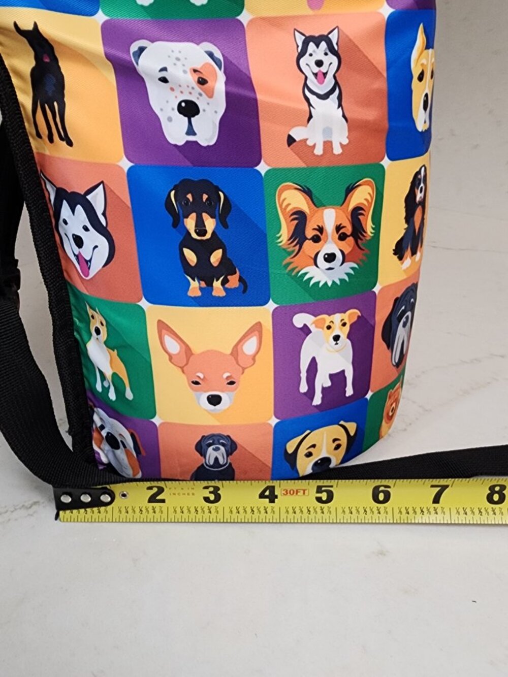 Pop Art Dog Breeds Insulated Lunch Bag Colorful Puppy Print Cooler Tote - Picture 13 of 15